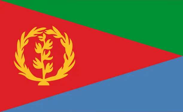 Vector illustration of Eritrea national flag in exact proportions - Vector