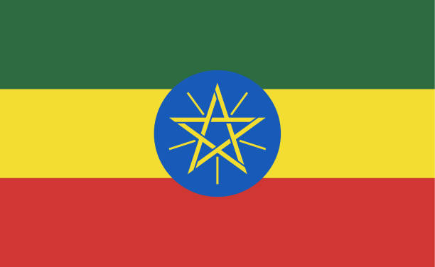 ilustrações de stock, clip art, desenhos animados e ícones de ethiopia national flag in exact proportions - vector - etiopia i