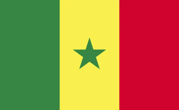 Vector illustration of Senegal national flag in exact proportions - Vector