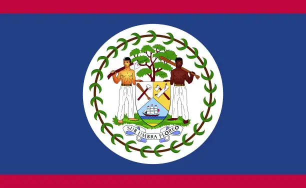 Vector illustration of Belize national flag in exact proportions - Vector