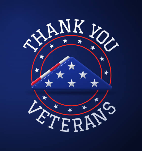 спасибо ветеранам - american flag folded usa flag stock illustrations