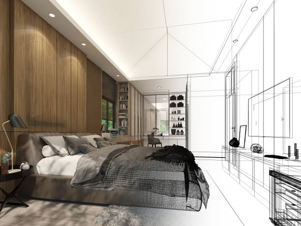 istock interior design of  bedroom,3d rendering 1285115412