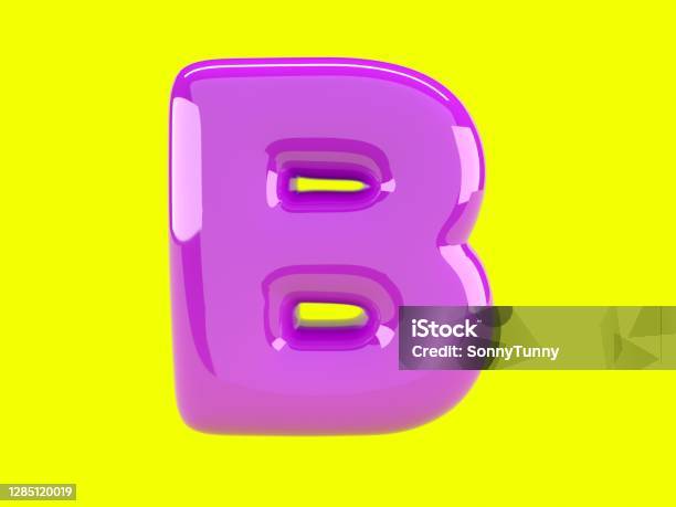 Letter B Written With A Pink Balloon Stock Photo - Download Image Now - Alphabet, Balloon, Celebration