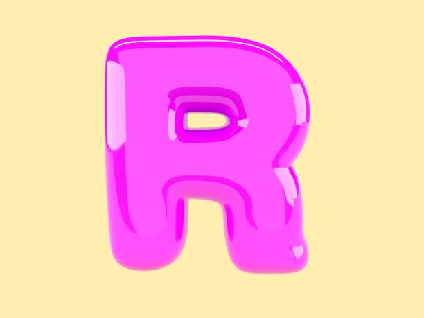 istock Letter R written with a Pink balloon 1285120145
