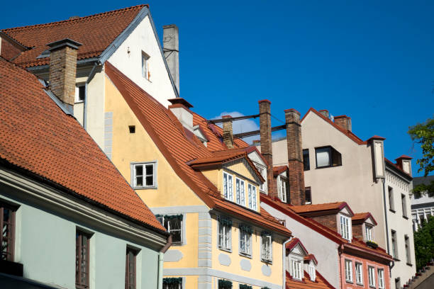 istock Riga. Bright houses on the Livu Square (Livu - small Baltic-Finnish people who in ancient times inhabited a significant part of the territory of Latvia.) 1285120364