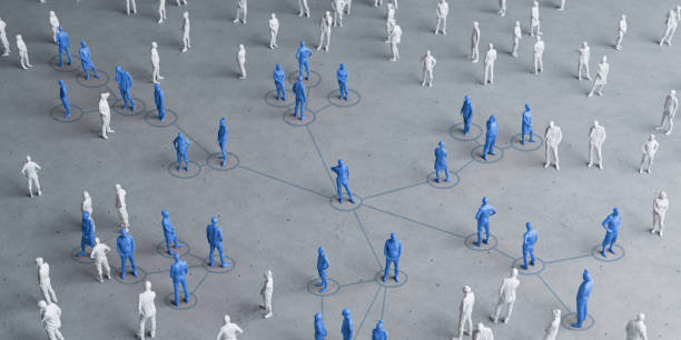 istock Miniature people social distancing concept to avoid coronavirus covid-19 sars-cov2 spread aroung the country Small miniature people on graycolor background distanced each other. 3d rendering 1285126020