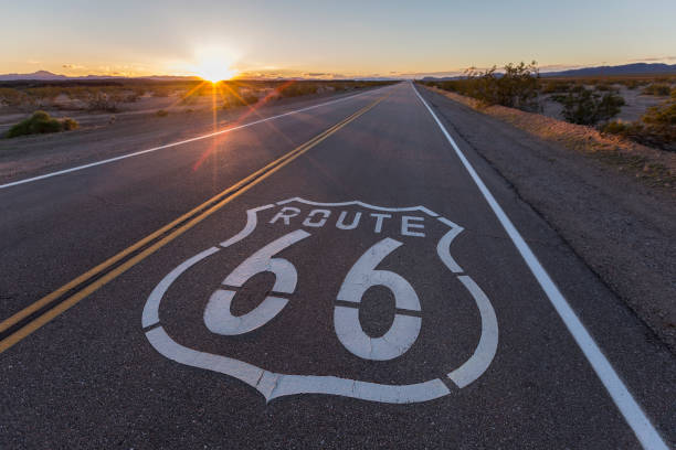 istock Route 66 California Desert Sunset 1285131431