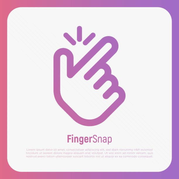 Snap of the fingers. Symbol of success, ok, okay, good. Hand gesture. Thin line icon. Vector illustration. vector art illustration