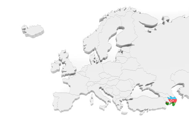 istock 3D Europe map - Azrbaijan 3D 1285133707