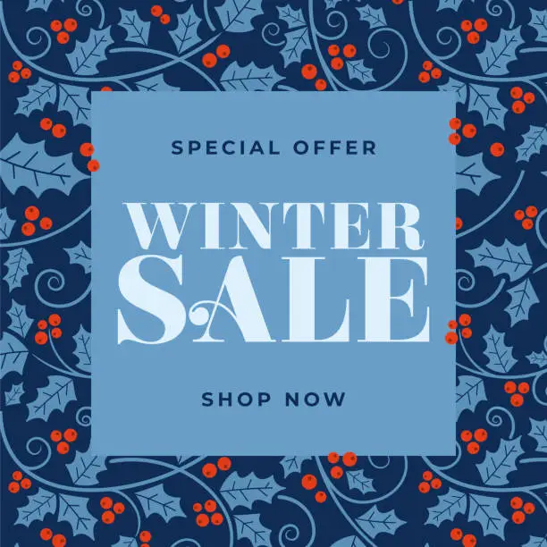 Vector illustration of Winter sale design for advertising, banners, leaflets and flyers.