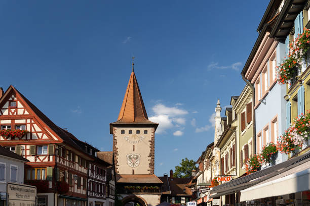 Weathered facade of an old half-timbered house
