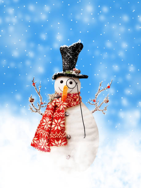 istock snowman in winter landscape/ 1285135537