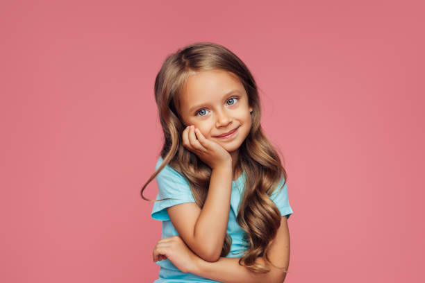 istock Funny girl on pink background 1285135622