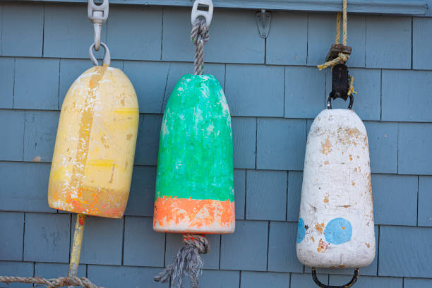 istock Fishing Bouys against blue wall 1285135816