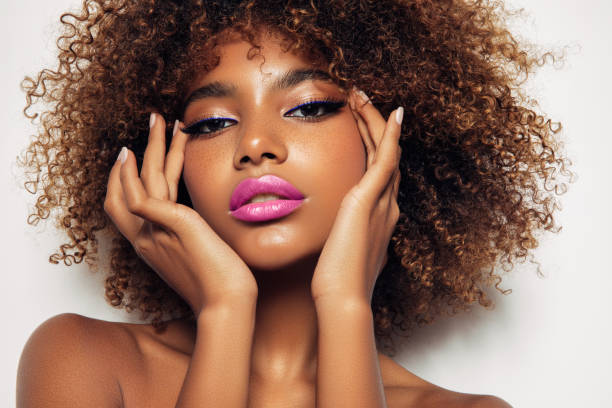 istock Beautiful girl with curly hairstyle 1285141113
