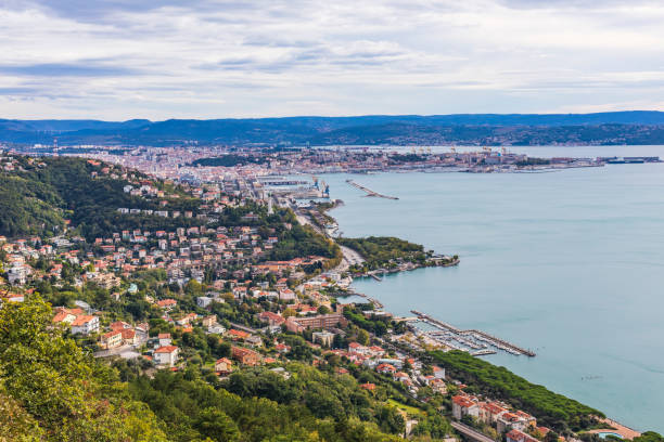 Trieste Gulf Landscape Trieste Gulf Landscape. trieste stock pictures, royalty-free photos & images