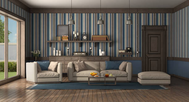 istock Classic style living room with modern sofa and armchair 1285148671