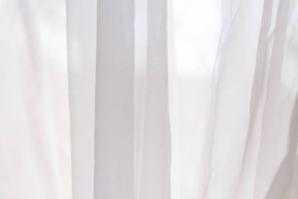 istock Detail of white window fabric with external lighting 1285150682