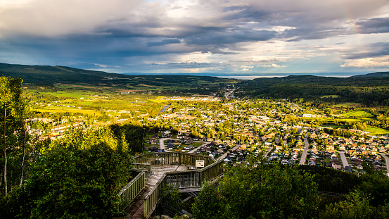 Montagne de la croix, Canada - Panorama sunset view of Clermont from the Montagne de la croix in Quebec