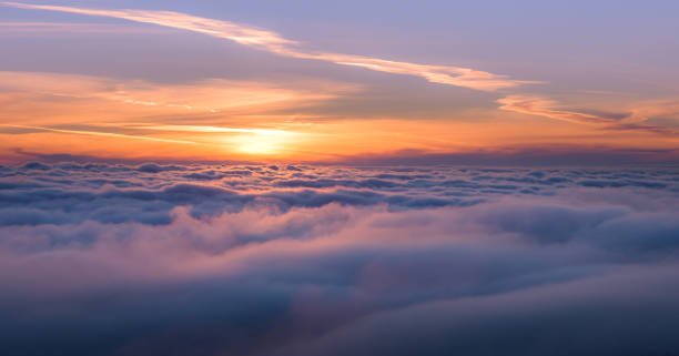 istock Fog in the valley at sunrise 1285160926