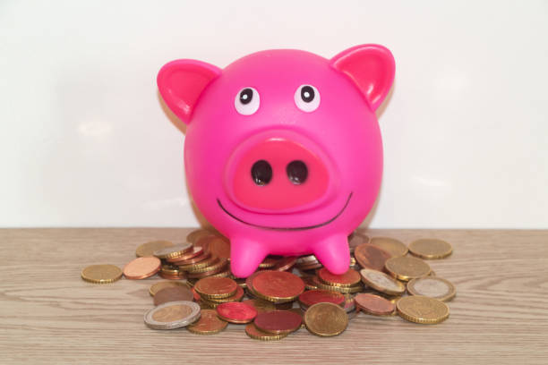 istock Piggy bank on euros coins 1285161937