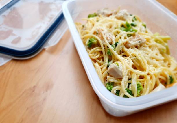istock Spaghetti in the box, takeaway food. 1285162814