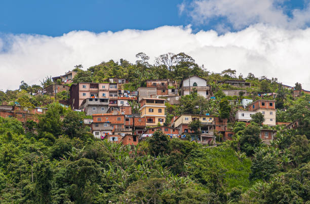 istock Small favella in tropical forest, Petropolis, Brazil. 1285173263