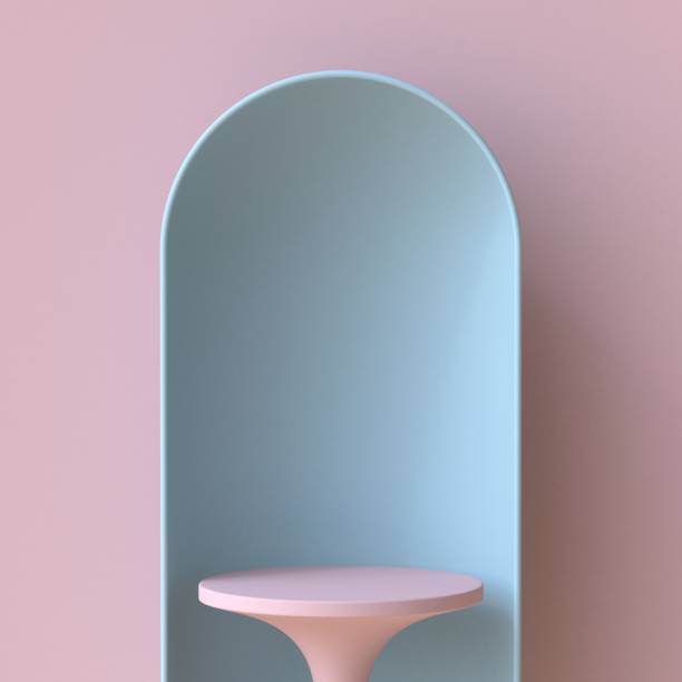 istock Mock up podium for product presentation in blue niche 3D 1285174199