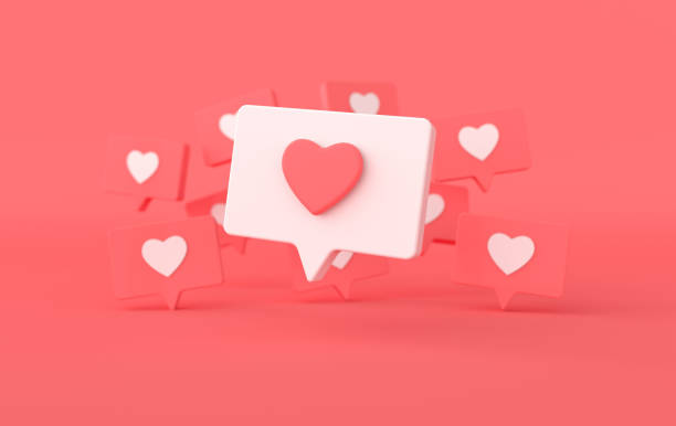 istock Like heart icon on a pin 3d rendering. Social media notification. Social network symbol background. I like it! 1285174423