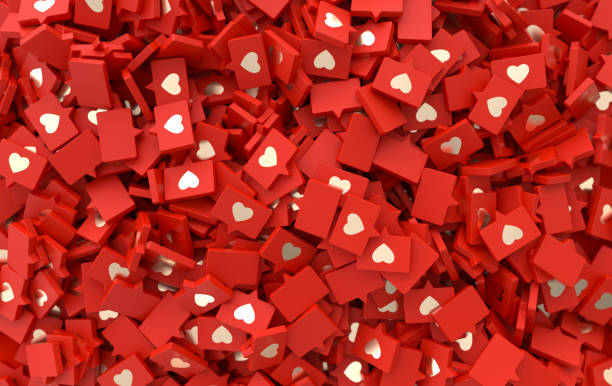 istock Like heart icon on a pin 3d rendering. Social media notification. Social network symbol background. I like it! 1285174438