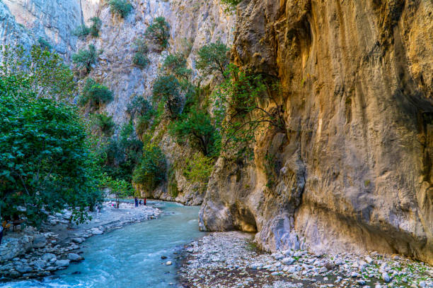 die malerische aussicht auf die schlucht von saklkent, - provinz mugla stock-fotos und bilder