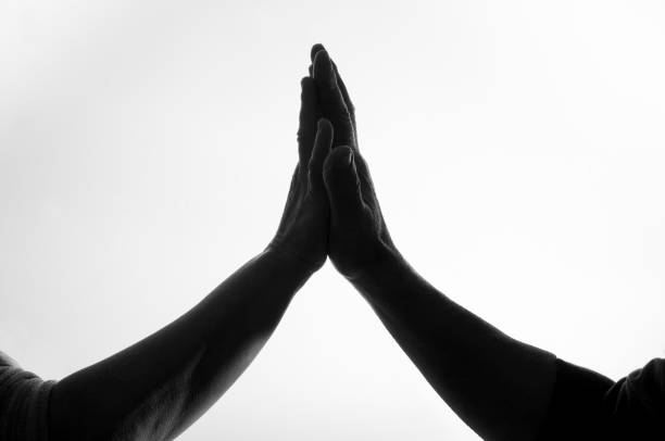 Black and white hand gestures