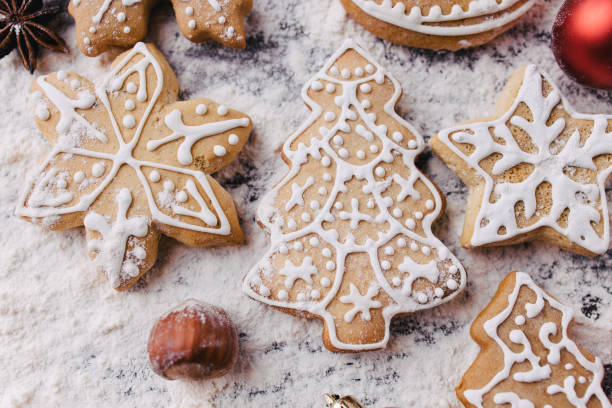 istock Christmas background with homemade gingerbread 1285178405