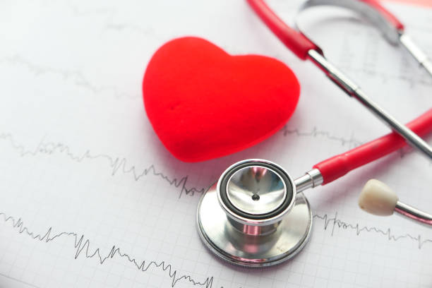 istock stethoscope and heart on a cardio diagram. 1285191677