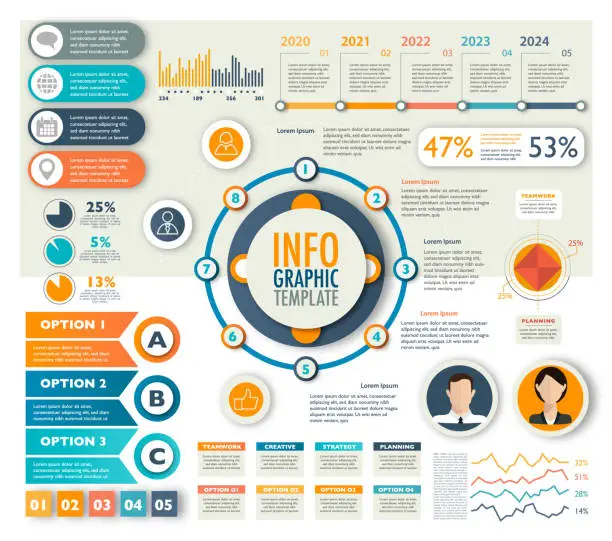 Vector illustration of Business infographic displaying gender statistics