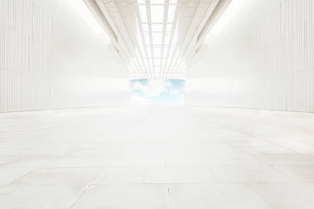 The clean and bright white extends forward into the future interior corridor of the building.