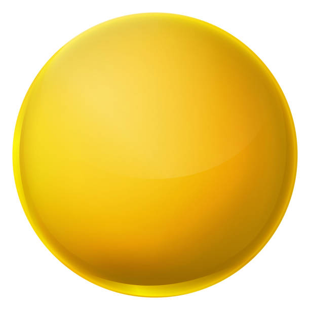 istock Glass orange ball or precious pearl. Glossy realistic ball, 3D abstract vector illustration highlighted on a white background. Big golden metal bubble with shadow. 1285200670