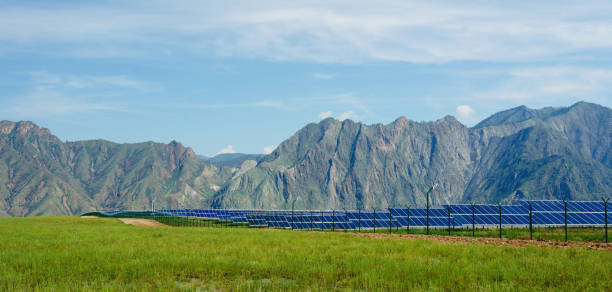 solar power plant in Altay mountains, Russia solar power plant in Altay mountains, Russia altai republic photos stock pictures, royalty-free photos & images