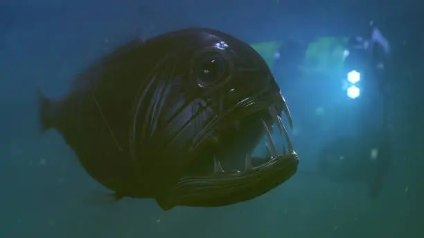 Deep Sea Fangtooth Fish, 3D Rendered CGI