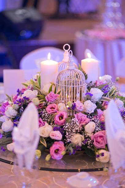 istock Close up of centerpiece at wedding reception 1285209548