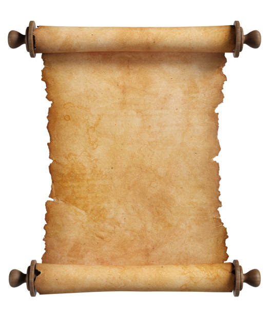 istock Old paper scroll with wooden handles. Isolated, clipping path included. 1285211090