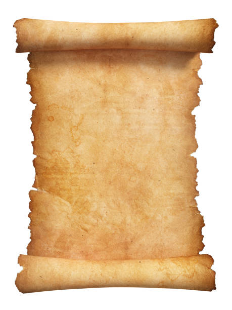 istock Old paper scroll isolated on a white background. Clipping path included 1285211105