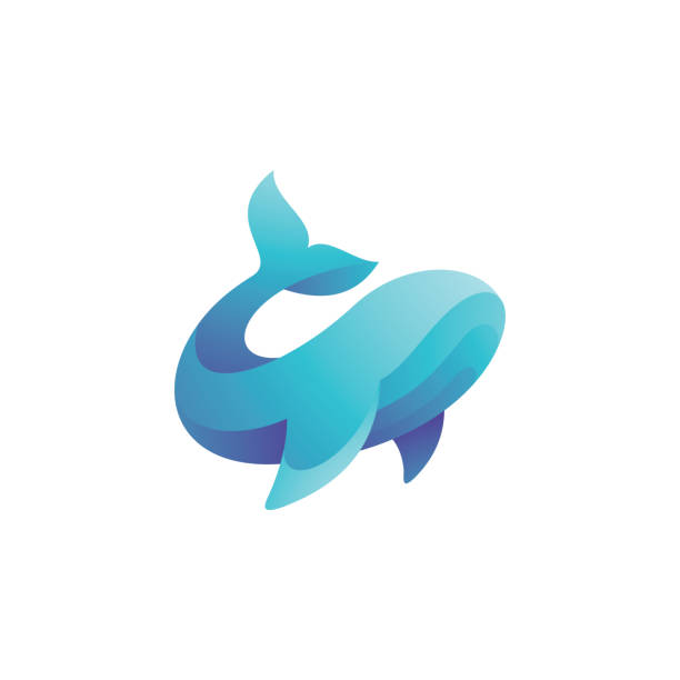 Abstract Whale with Modern Gradient Color Style Abstract Whale with Modern Gradient Color Style whale stock illustrations