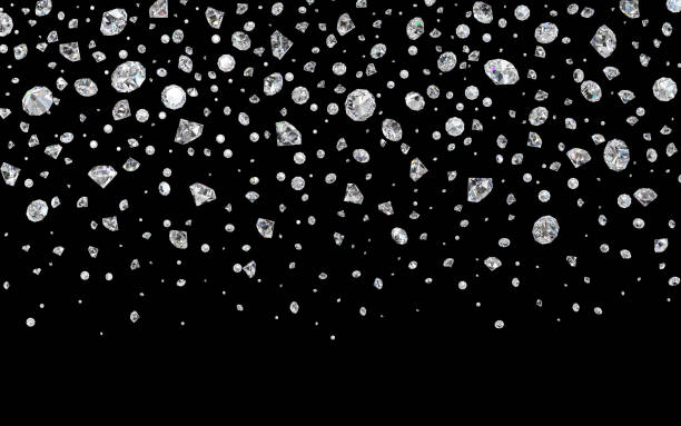 istock Falling lot of diamonds on black background 1285211184