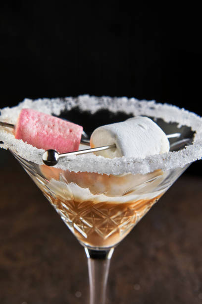 istock Irish cream liqueur in a martini glass with marshmallows 1285215550