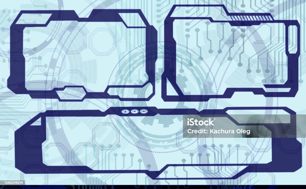 Futuristic Interface Technology Abstract Background Three Elements Of ...