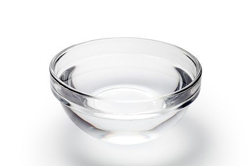 A bowl of water on white background