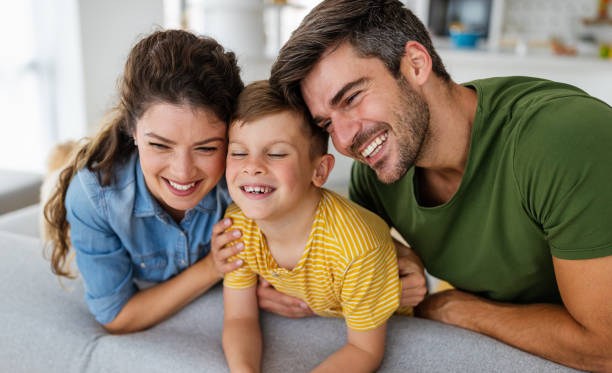 istock Happy family spending time together, having fun at home 1285225110