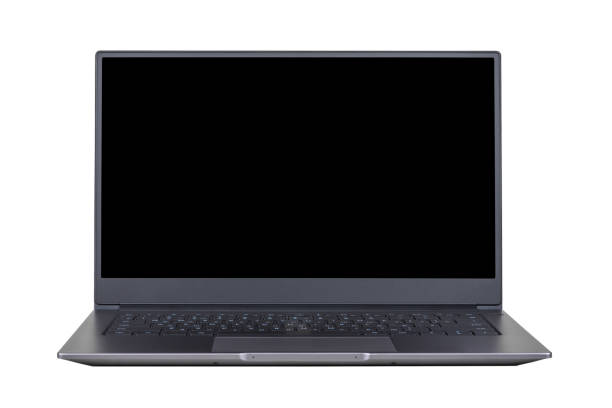 istock black mock up on laptop screen isolated on white background close up front view 1285230061