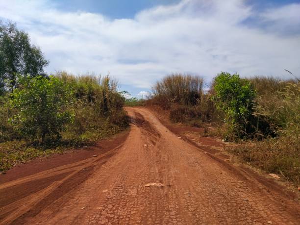 istock The red dirt road is used as a bicycle track 1285235201